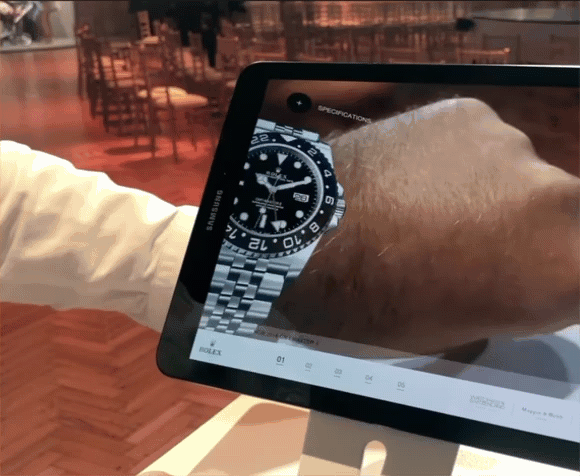 Augmented Reality - Trying on a watch.