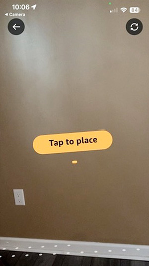 AR image with cues - Tap to place item