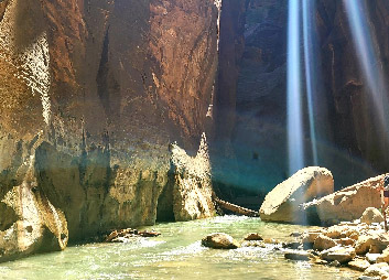 Image from the Narrows at Zion National Park from Video created with Adobe Premiere - Nanette Creative Portfolio