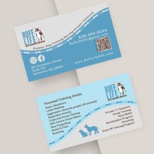 Mockup of new Business Cards - Ruff Life Dog Training